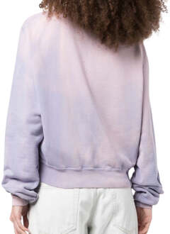 Gebroken wit paars wassweatshirt