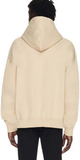 Gebroken wit scriptlogo tegenover skate fit beige hoodie - L