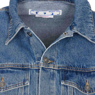 Gebroken wit skate-fit blauw spijkerjack - maat