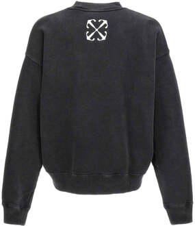 Gebroken wit St. Matthew Design Skate Fit gewassen zwart sweatshirt