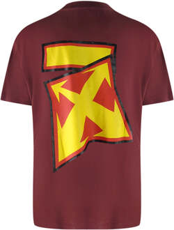Gebroken wit Thunder stabiel oversized bordeaux T-shirt Rood