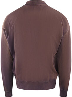 Gebroken wit waslogo skate-fit aubergine paars sweatshirt