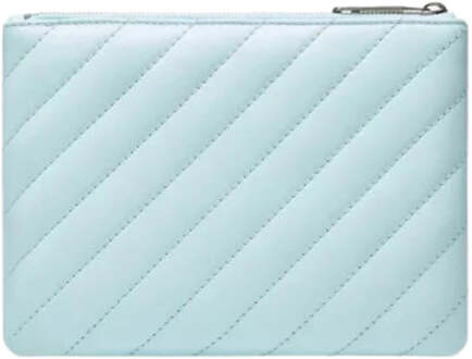 Gebroken witte Jackhammer platte leren blauwe tas