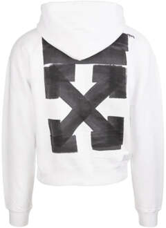 Gebroken witte Jumbo Marker oversized witte hoodie