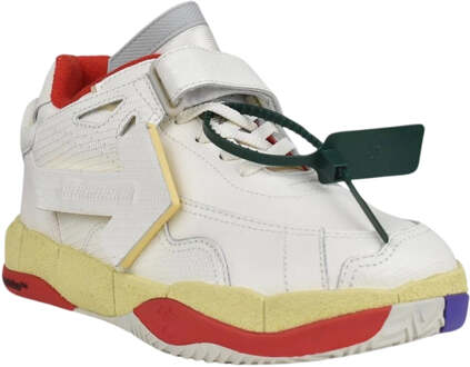 Gebroken witte lage puzzel Couture witte sneakers