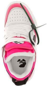 Gebroken witte midtop fuchsia leren sneakers Roze