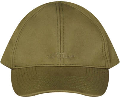 Gebroken witte monotone logo baseballpet groen