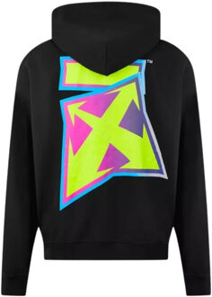 Gebroken witte zwarte slim-fit hoodie met Dedrade Thunder-logo