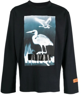 Gecensureerd Logo Crewneck T-Shirt Heron Preston , Black , Heren - 2Xl,Xl,M