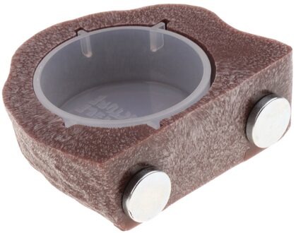 Gecko Aarde Richel Magneet Opknoping Feeder Kom Reptiel Terrarium Decoraties bruin