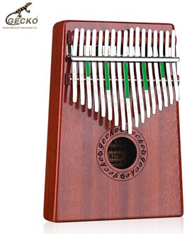 Gecko Kalimba Duim Piano 17 Toetsen Solid Mahonie Body Muziekinstrument Met Leren Boek Tune Hamer