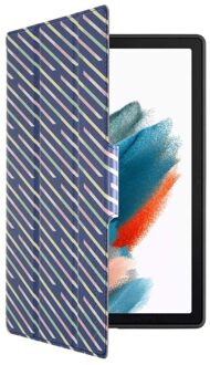 Gecko Stripes kids cover Samsung Tab A8 10.5 (2021) Tablethoesje Roze