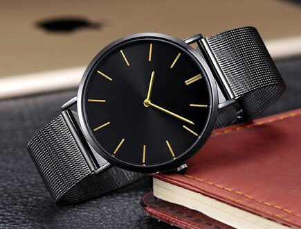 Gecontracteerd Delicatesse Mode Heren Horloges 1 Stuks Paar Stijlvolle Glas Staal Band Mesh Riem Eenvoud Quartz Horloge