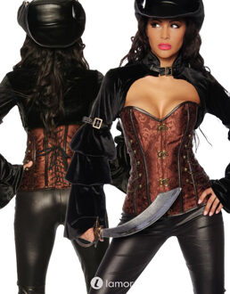 Gedetailleerd bruin Korset, AT13165 - Maat:: S (=XS)