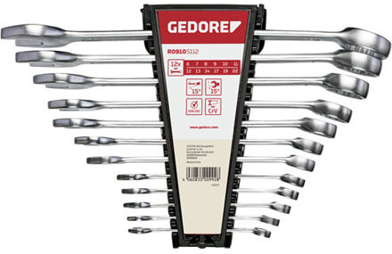 Gedore 3300992 R09105112 Ring-steeksleutelset 12-delig