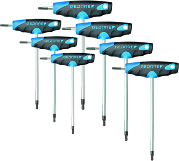 Gedore DT 2143 KTX-007 | T-greep stiftsleutelset TX | 2C | met kogelkop | 7-delig - 3037398