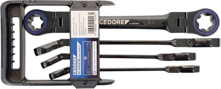 Gedore Kniegewricht-ringratelsleutel | Set | TX E6-E24 | 4-delig - 3438147