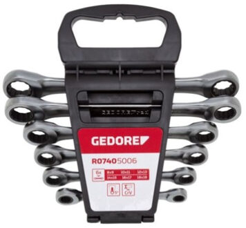 Gedore R07405006 6-delige Ring-/steekratelsleutelset - 8-19mm