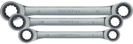 Gedore R07405006 6-delige Ring-/steekratelsleutelset - 8-19mm