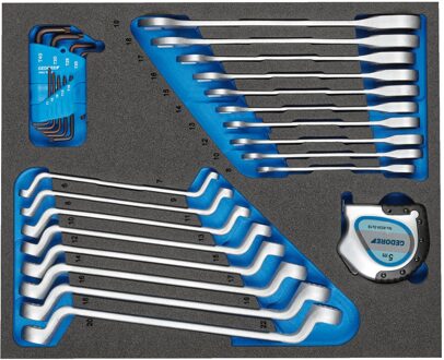 Gedore Ring-/ringratel-steeksleutel-/stiftsleutelset | 27-delig | In CT-module - 2957485