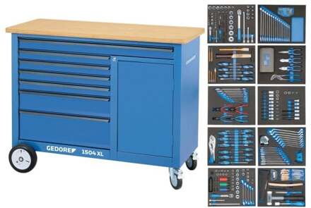 Gedore Verrijdbare werkbank - 308-delig - 6 Lades