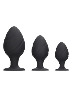 Gedraaid Butt Plug Set - Zwart