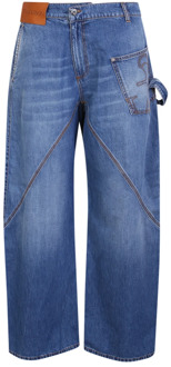 Gedraaide Wide-Leg Jeans JW Anderson , Blue , Heren - W32,W30