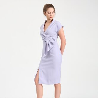 Gedrapeerde asymmetrische aangepaste jurk Lila