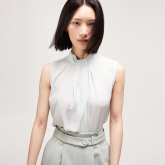 Gedrapeerde mouwloze top Mint - S