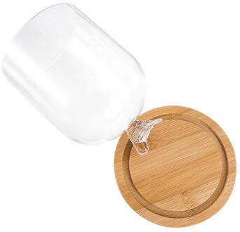 Gedroogde Bloem Display Glas Cover Bewaard Bloem Glas Cover Diy Transparante Glazen Cover Loving Heart Glass Dome Met Houten Basis afbeelding 3