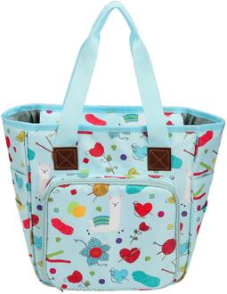 Gedrukt Garen Tote Opbergtas Breien Tas Draagbare Wol Haaknaalden Breinaalden Naaien Accessoires Diy Organizer Case Cartoon print