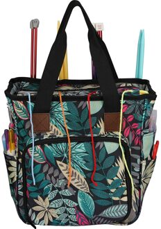 Gedrukt Garen Tote Opbergtas Breien Tas Draagbare Wol Haaknaalden Breinaalden Naaien Accessoires Diy Organizer Case Maple Leaf print