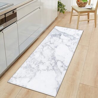 Gedrukt Marmer Keuken Mat Anti-Slip Entree Deurmat Thuis Floor Decoratieve Lange Tapijten Voor Woonkamer Badkamer Slaapkamer Tapijten wit marble / 40x60cm