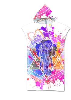 Gedrukt Olifant Volwassen Duikpak Veranderen Gewaden Poncho Hood Sneldrogend Hooded Strandlaken Absorberende Zweet-Absorberende Zwemmen gewaad kleur 8