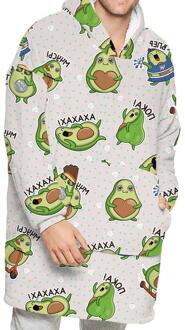 Gedrukt Winter Warm Lam Fluwelen Verdikte Plus Size Nachtjapon Deken Trui Dubbelzijdig Homewear Lui Deken