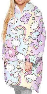 Gedrukt Winter Warm Lam Fluwelen Verdikte Plus Size Nachtjapon Deken Trui Dubbelzijdig Homewear Lui Deken