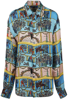 Gedrukt zijdeblend overhemd Alessandro Enriquez , Multicolor , Dames - M,S