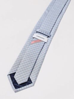 Gedrukt Zijden Stropdas Lichtblauw