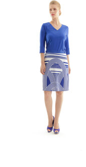 Gedrukte A-lijn Rok Blauw - EU 36 / UK 8