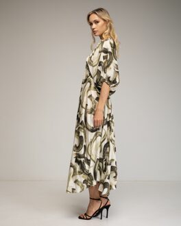 Gedrukte maxijurk. Groen