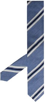 Gedrukte Novelty Streep Heren Blauw Stropdassen