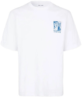 Gedrukte Oversized Korte Mouw T-shirt Samsøe Samsøe , White , Heren - Xl,L