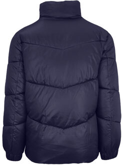 Gedurfd verticaal logo Glanzend gewatteerd marineblauw jack Navy