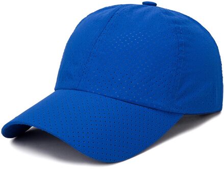Geebro Unisex Cap Casual Verstelbare Solid Dunne Mesh Draagbare Sneldrogende Ademend Zonnebrandcrème Baseball Cap Hip Hop Straat Hoed blauw