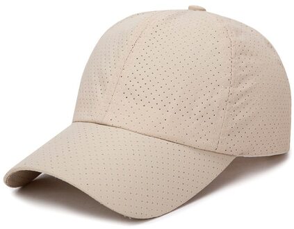 Geebro Unisex Cap Casual Verstelbare Solid Dunne Mesh Draagbare Sneldrogende Ademend Zonnebrandcrème Baseball Cap Hip Hop Straat Hoed khaki