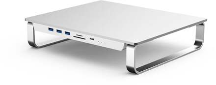 Geeek Aluminium verhoger voor Apple iMac 24" of Monitor met USB-C hub - USB3.0 docking station incl. 2,5” SATA HDD én M.2 SSD behuizing
