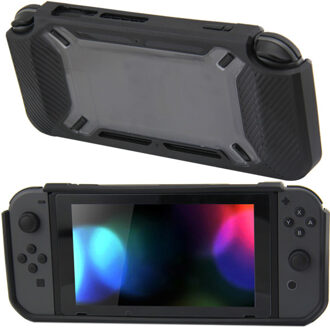Geeek Hard Case Cover voor Nintendo Switch Beschermhoes - Rubber Touch Zwart - Grijs