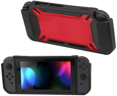 Geeek Hard Case Cover voor Nintendo Switch Beschermhoes - Rubber Touch Zwart -Rood