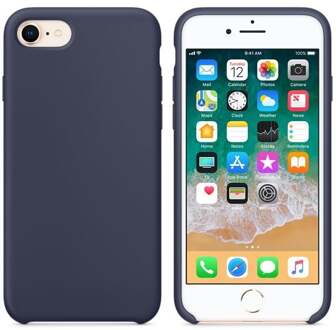 Geeek Hoogwaardige Silicone Case / Cover / Hoes voor iPhone 8 / 7 Donkerblauw (Midnight Blue)