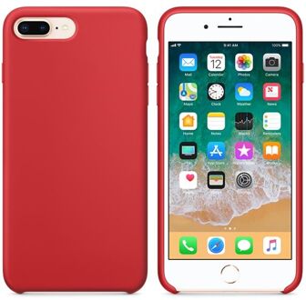 Geeek Hoogwaardige  Silicone Case / Cover / Hoes voor iPhone 8 Plus / 7 Plus Rood